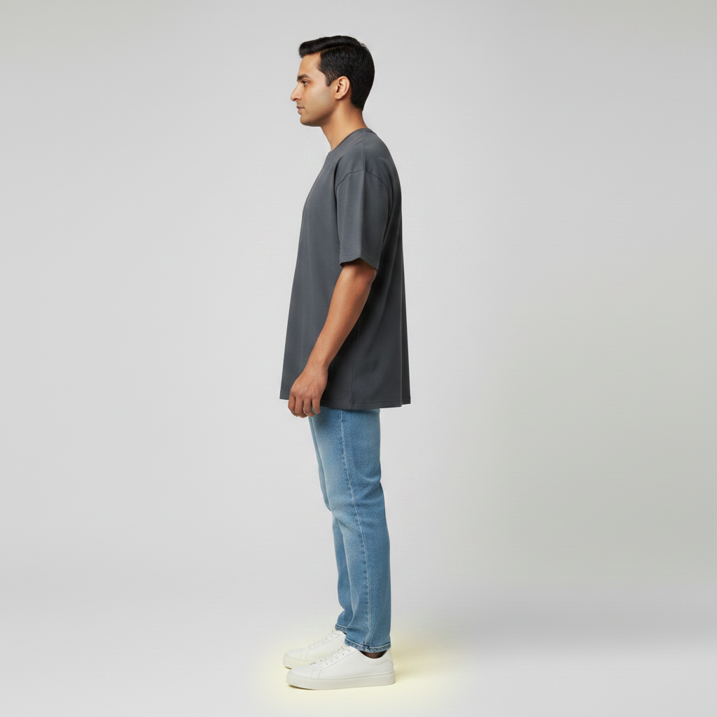 "Men’s Premium Oversized T-Shirt – Grey | 280 GSM Cotton"