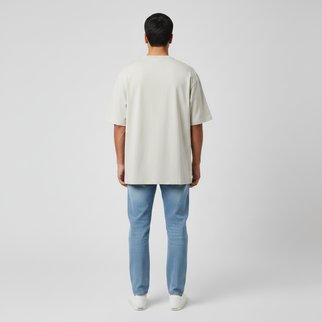 "Men’s Premium Oversized T-Shirt – Beige | 280 GSM Cotton"