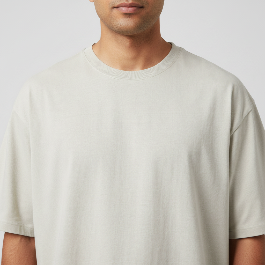 "Men’s Premium Oversized T-Shirt – Beige | 280 GSM Cotton"