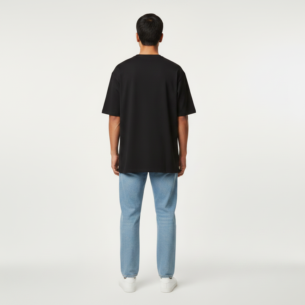 "Men’s Premium Oversized T-Shirt – Black | 280 GSM Cotton"