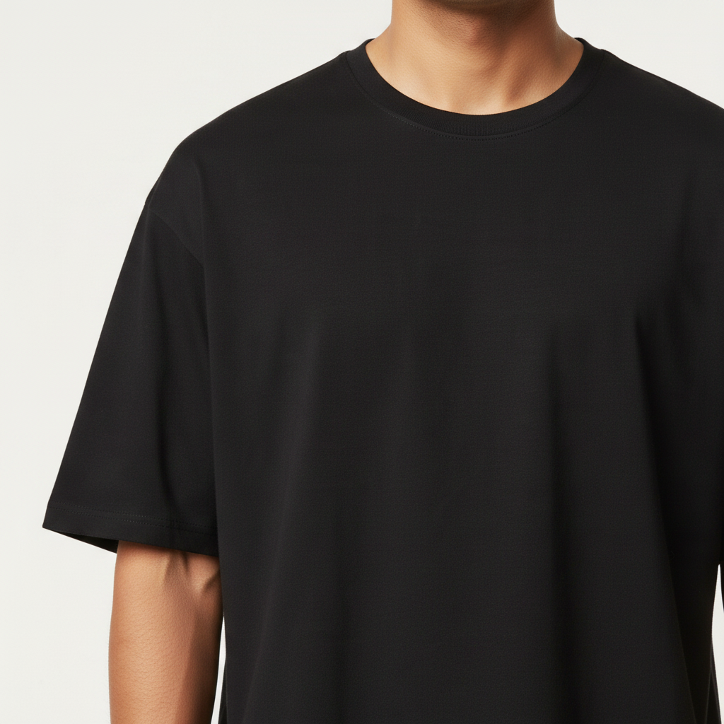 "Men’s Premium Oversized T-Shirt – Black | 280 GSM Cotton"