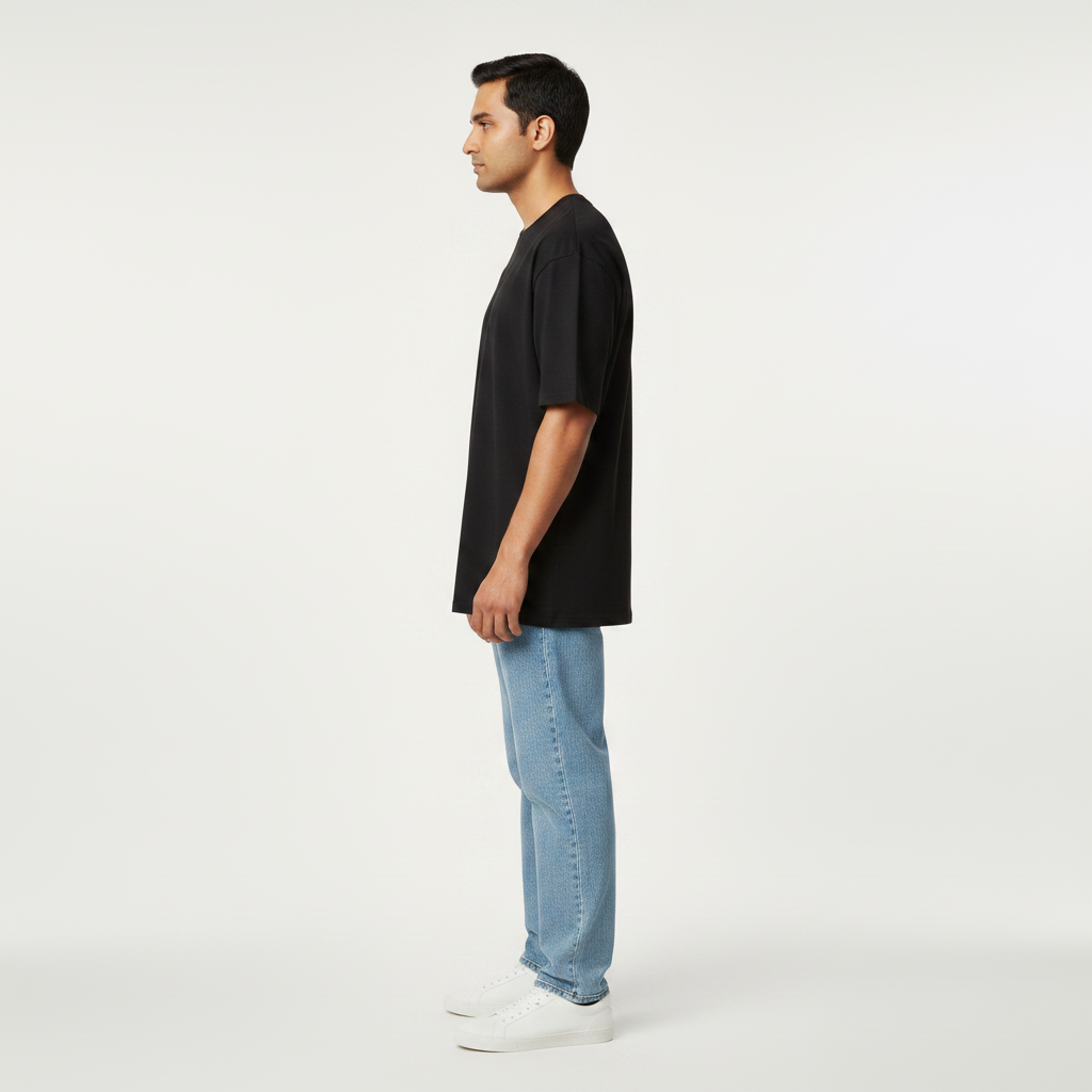 "Men’s Premium Oversized T-Shirt – Black | 280 GSM Cotton"