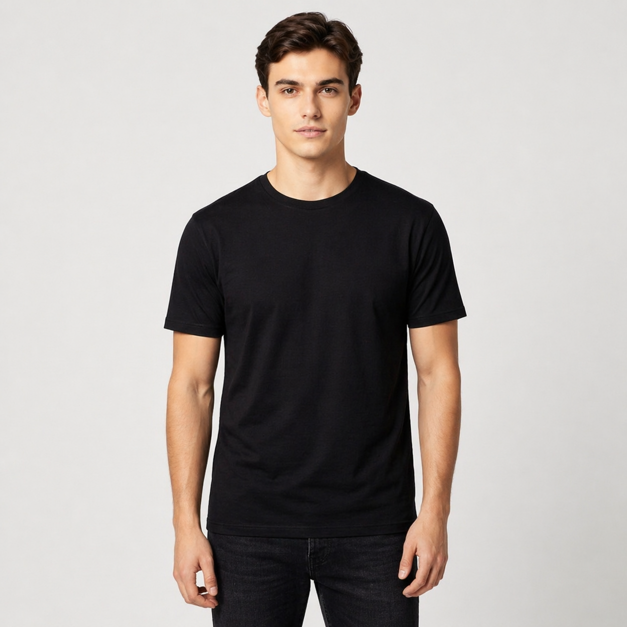 "Men’s Casual Cotton T-Shirt – Black | Regular Fit | Soft & Comfortable"