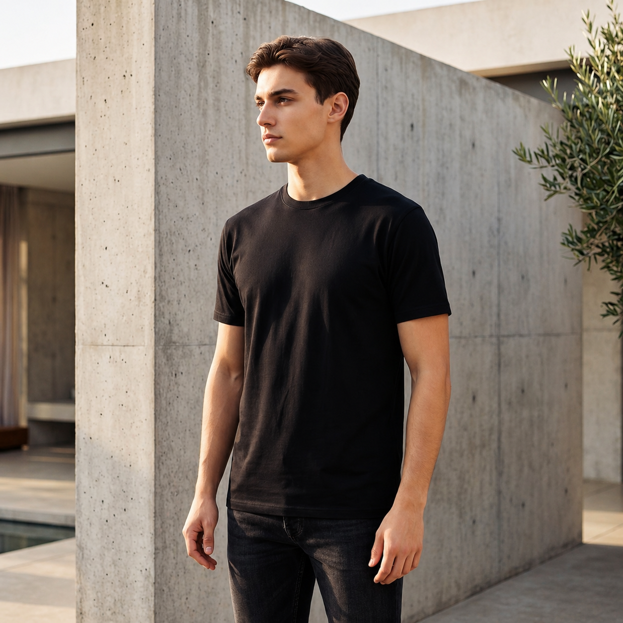 "Men’s Casual Cotton T-Shirt – Black | Regular Fit | Soft & Comfortable"