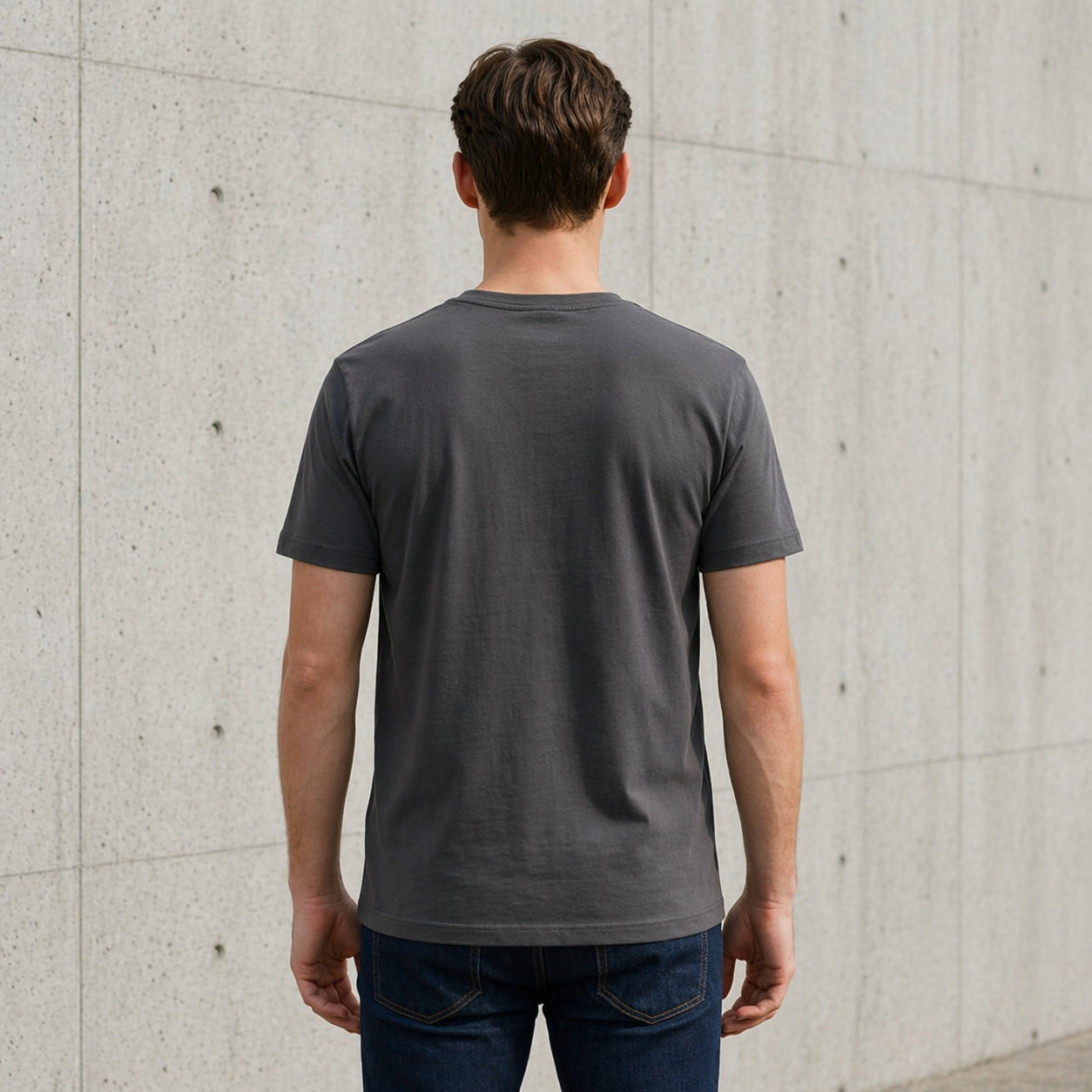 "Men’s Casual Cotton T-Shirt – Grey | Regular Fit | Soft & Comfortable"
