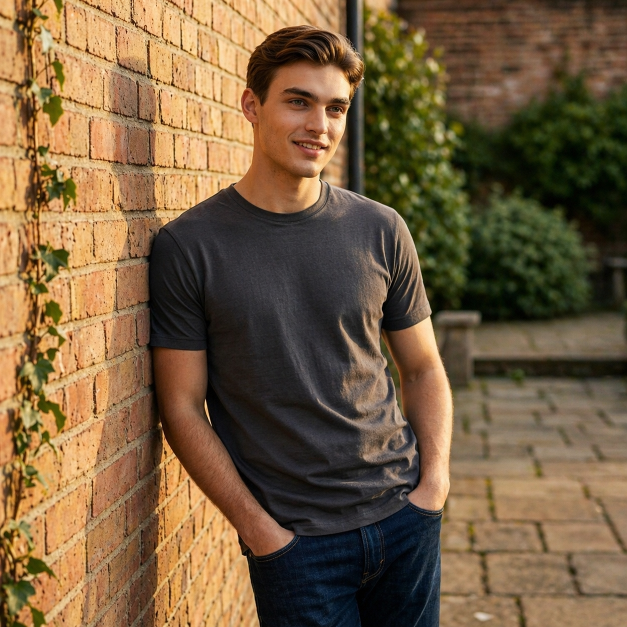 "Men’s Casual Cotton T-Shirt – Grey | Regular Fit | Soft & Comfortable"