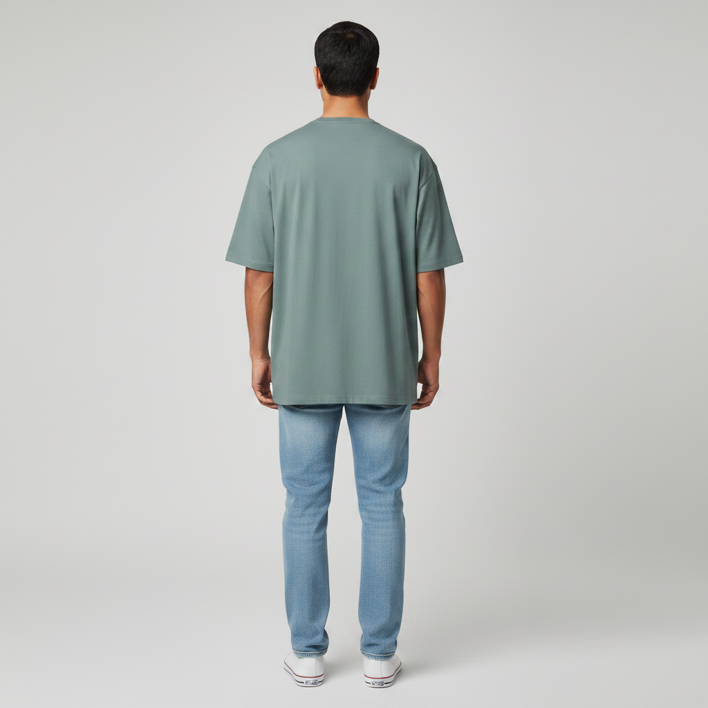 "Men’s Premium Oversized T-Shirt – MID Grey | 280 GSM Cotton"