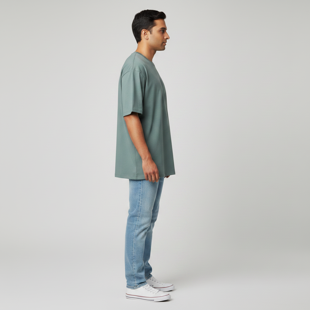 "Men’s Premium Oversized T-Shirt – MID Grey | 280 GSM Cotton"