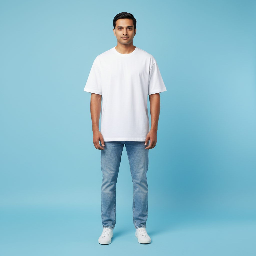 "Men’s Premium Oversized T-Shirt – White | 280 GSM Cotton"