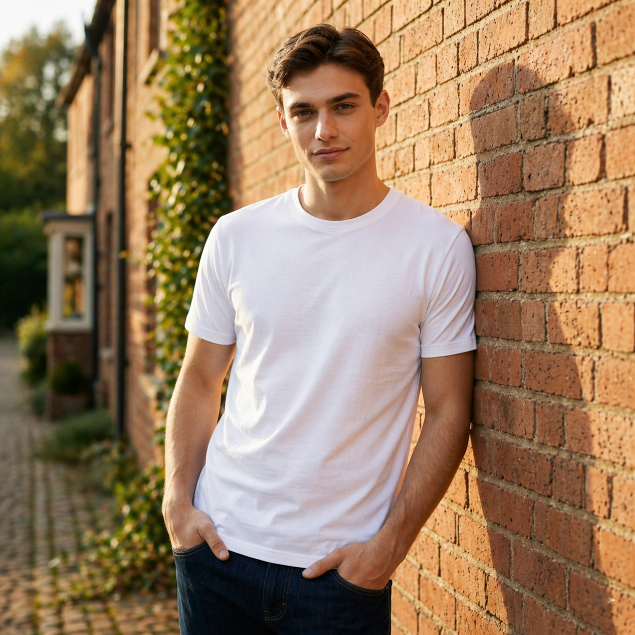"Men’s Casual Cotton T-Shirt – White | Regular Fit | Soft & Comfortable"