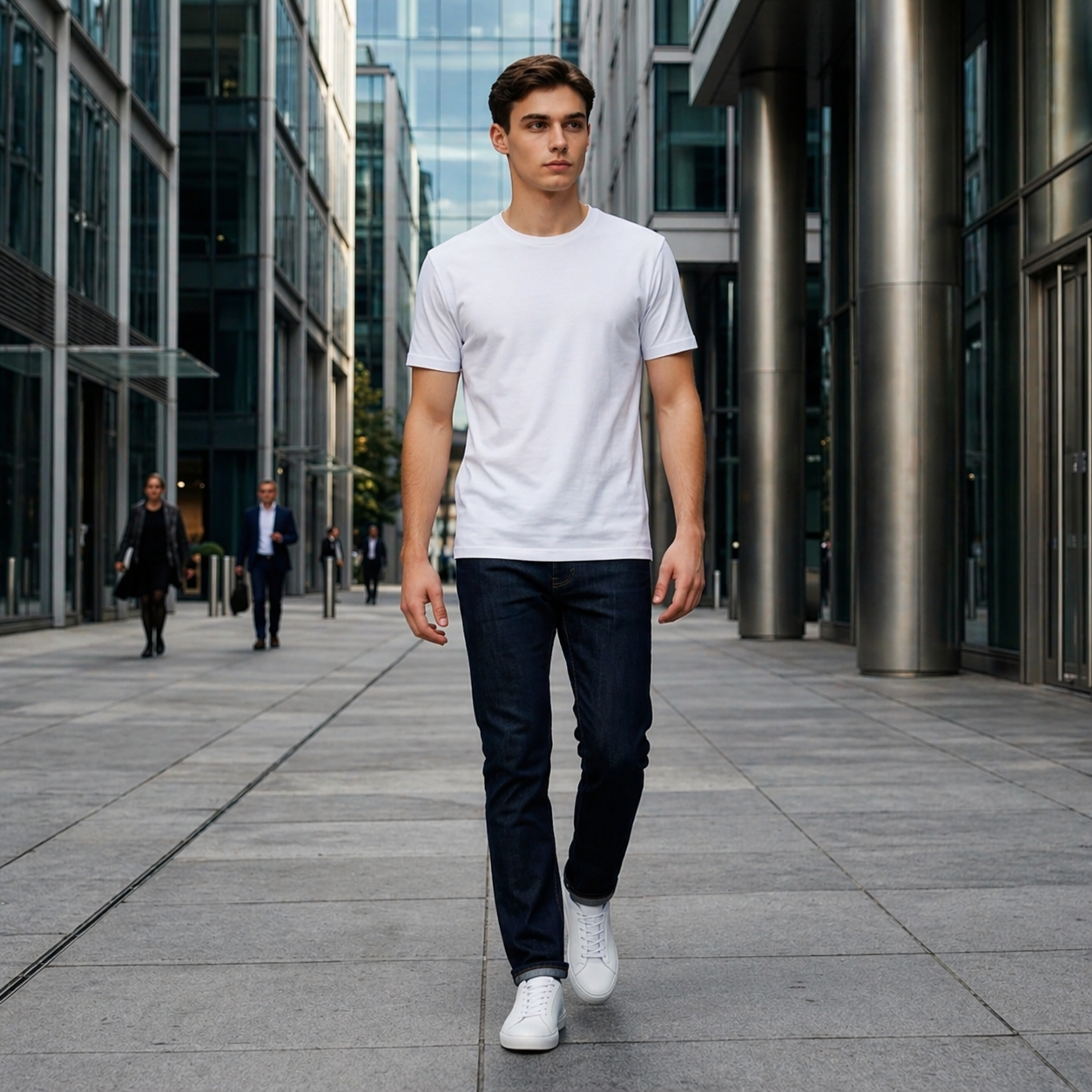 "Men’s Casual Cotton T-Shirt – White | Regular Fit | Soft & Comfortable"
