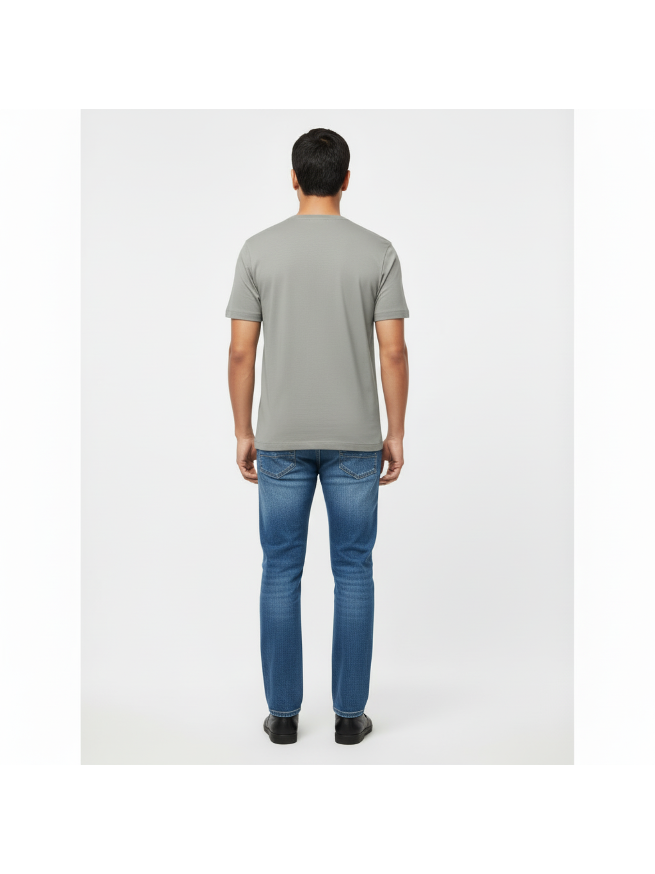 "Men’s Casual Cotton T-Shirt – Mid Grey | Regular Fit | Soft & Comfortable"
