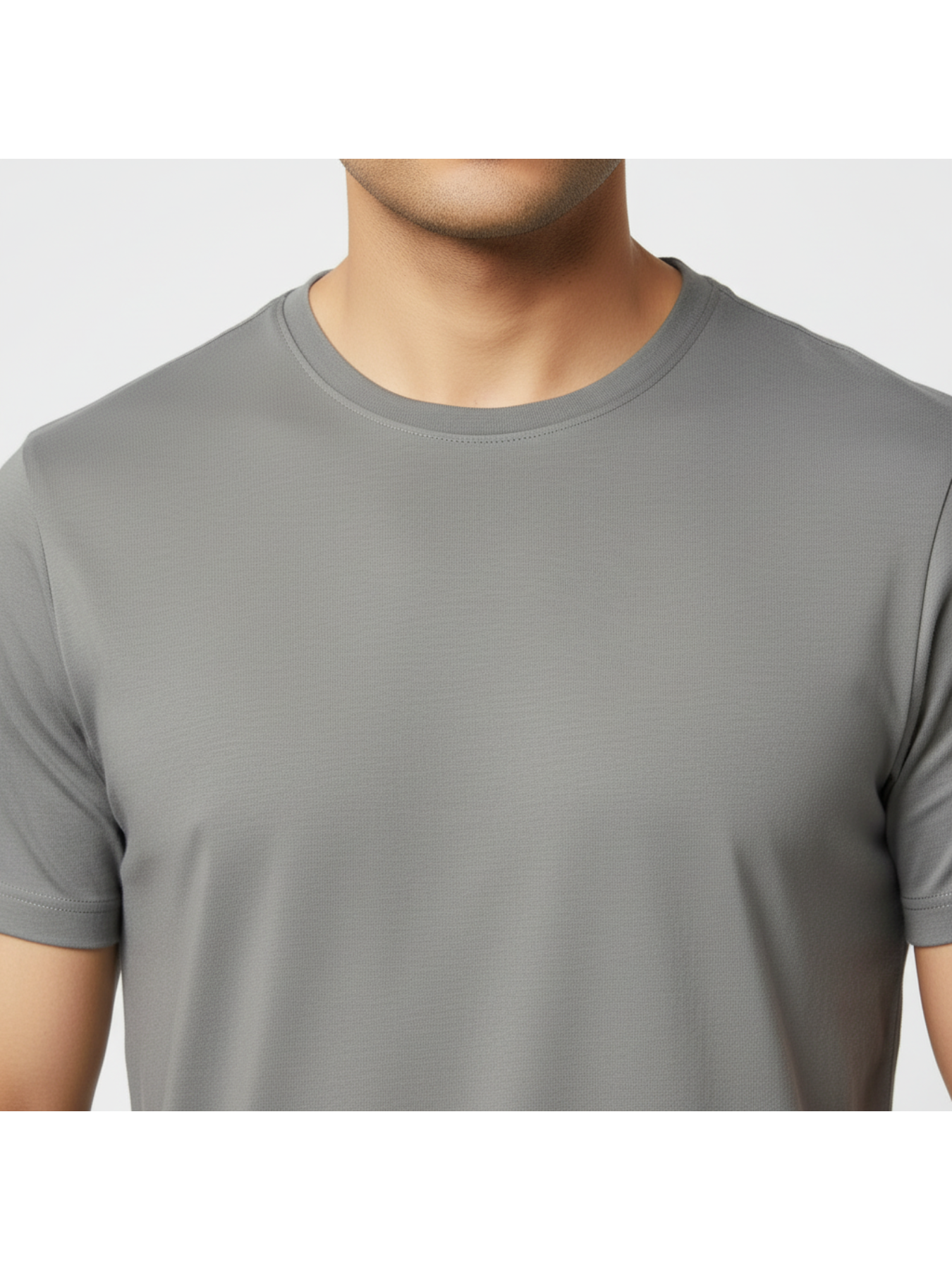 "Men’s Casual Cotton T-Shirt – Mid Grey | Regular Fit | Soft & Comfortable"